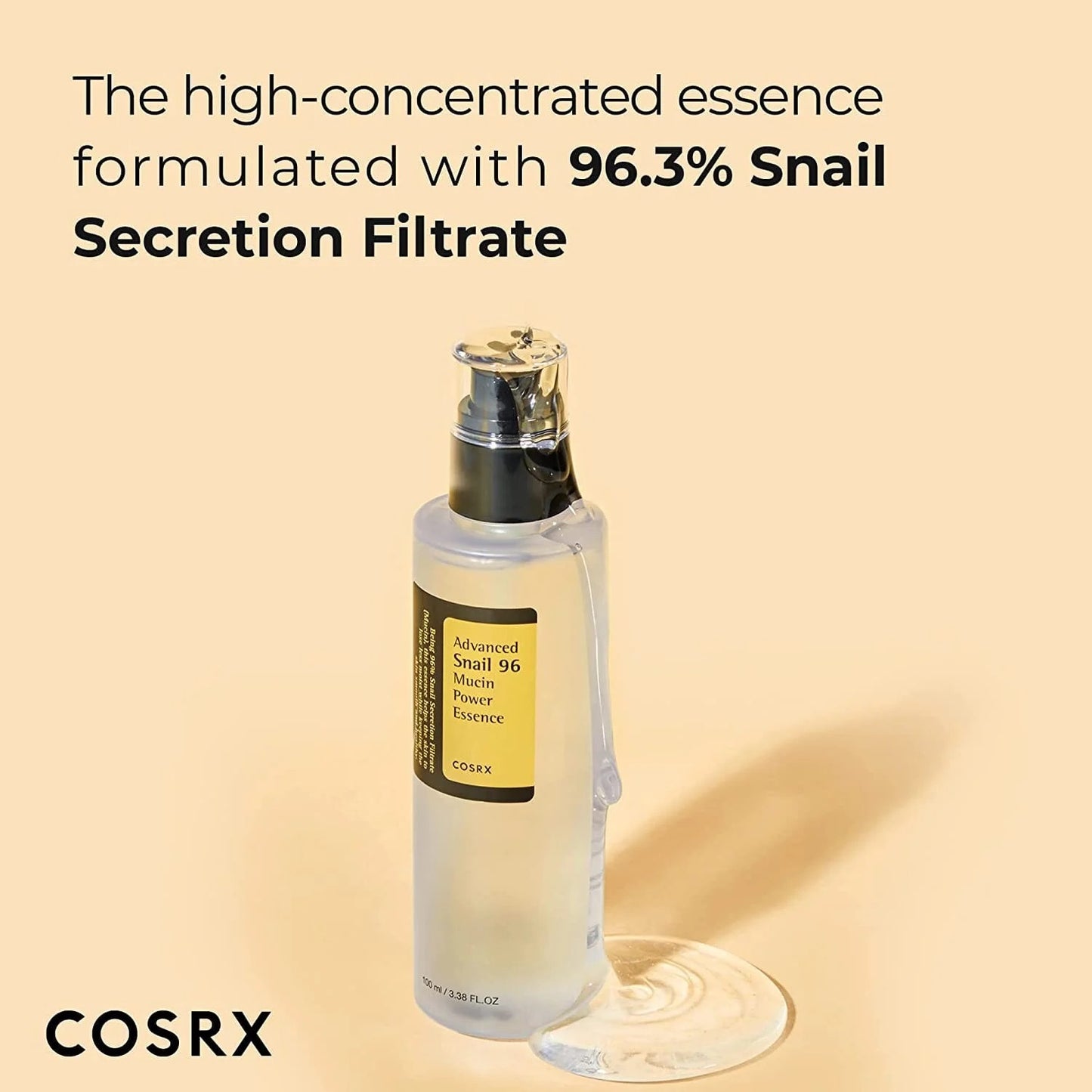 COSRX Snail Mucin 96 Essence – Korean Skincare Serum for Anti-Aging, Repair & Hydration (100ml)- Buy 3, Pay For 2