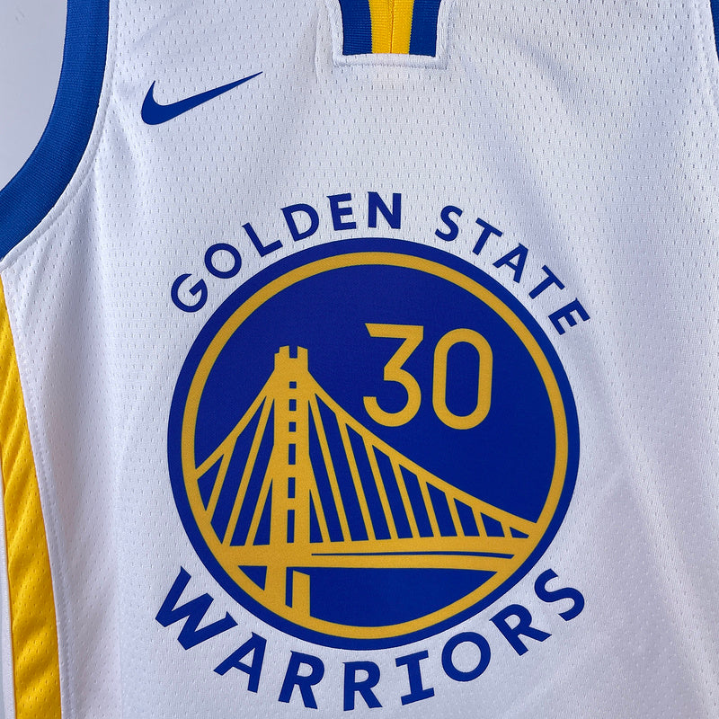 Golden State Warriors CURRY #30 White Kids NBA Jersey