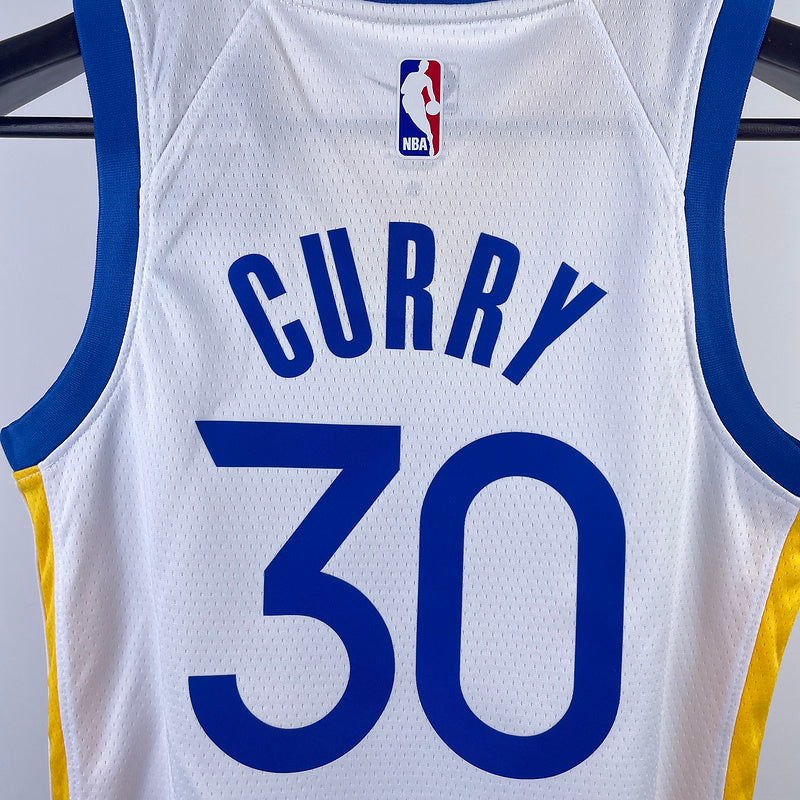 Golden State Warriors CURRY #30 White Kids NBA Jersey