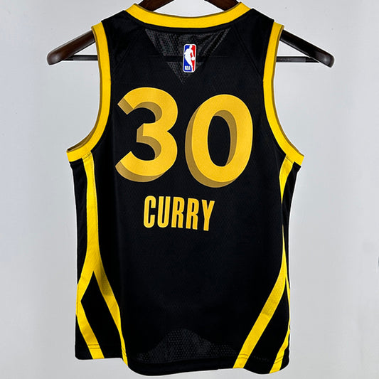 Golden State Warriors CURRY #30 Black Kids NBA Jersey