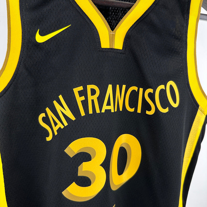 Golden State Warriors CURRY #30 Black Kids NBA Jersey