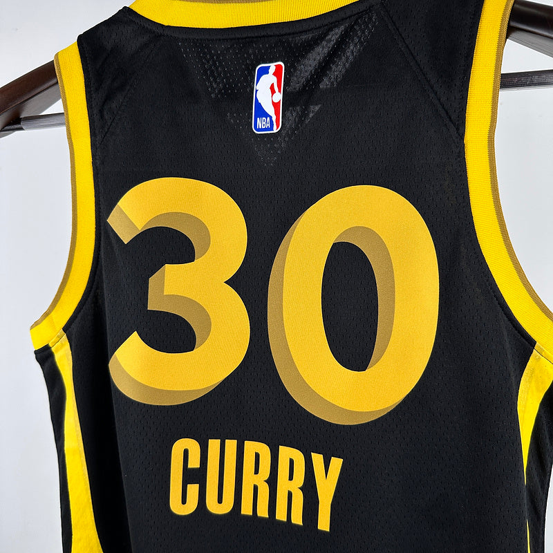 Golden State Warriors CURRY #30 Black Kids NBA Jersey