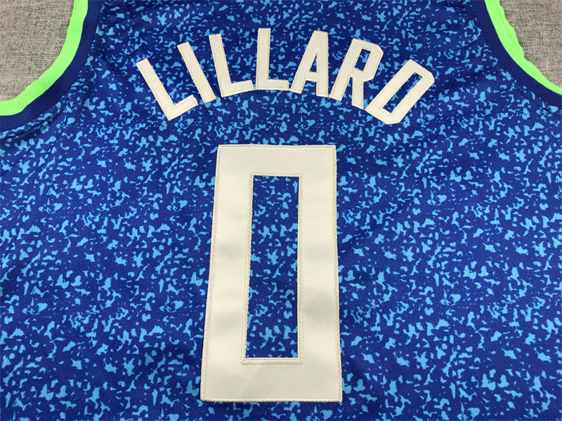 Milwaukee Bucks LILLARD # 0 Blue New City NBA Jerseys
