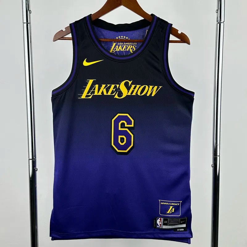 LAKERS JAMES #6 Royal blue City Edition Top Quality Hot Pressing NBA Jersey