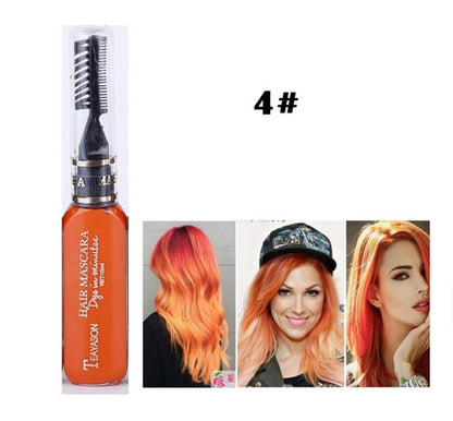 Temporary Hair Dye Mascara - 13 Colors Temporary Hair Dye Mascara Hair Dye Cream Non-toxic DIY Hair Dye Pen