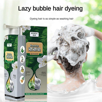 BEIROU Plant Bubble Natural Hair Dye Shampoo (200ml) – Ammonia-Free, Vegan, Long-Lasting Color