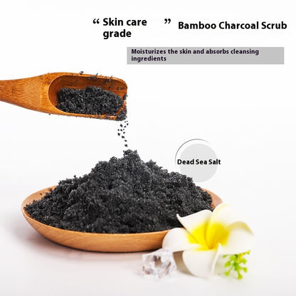 MELAO 100% Natural Bamboo Charcoal Scrub: Deep Cleansing, Exfoliating & Skin Brightening for Face & Body (284g)