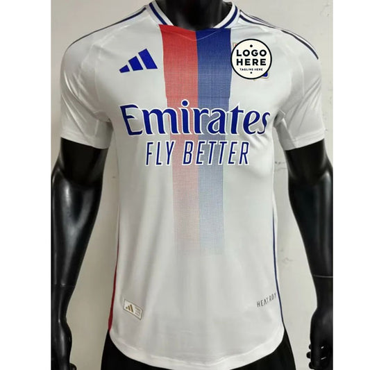 Lyon Home Player Version Soccer Jersey