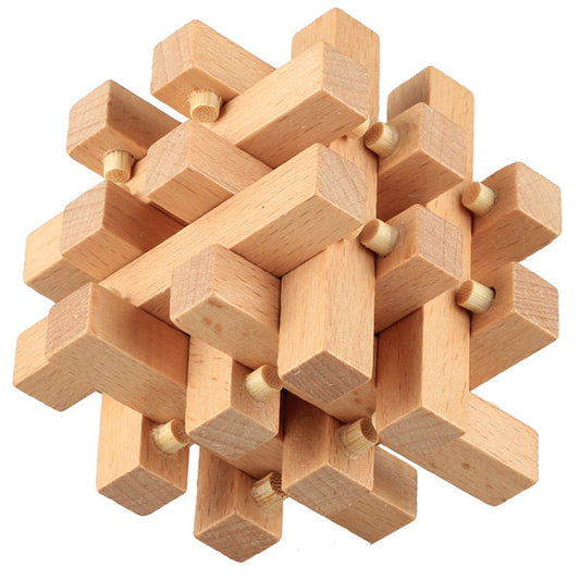 Educational Toy Wooden Beech Kongming Lock / Luban Lock