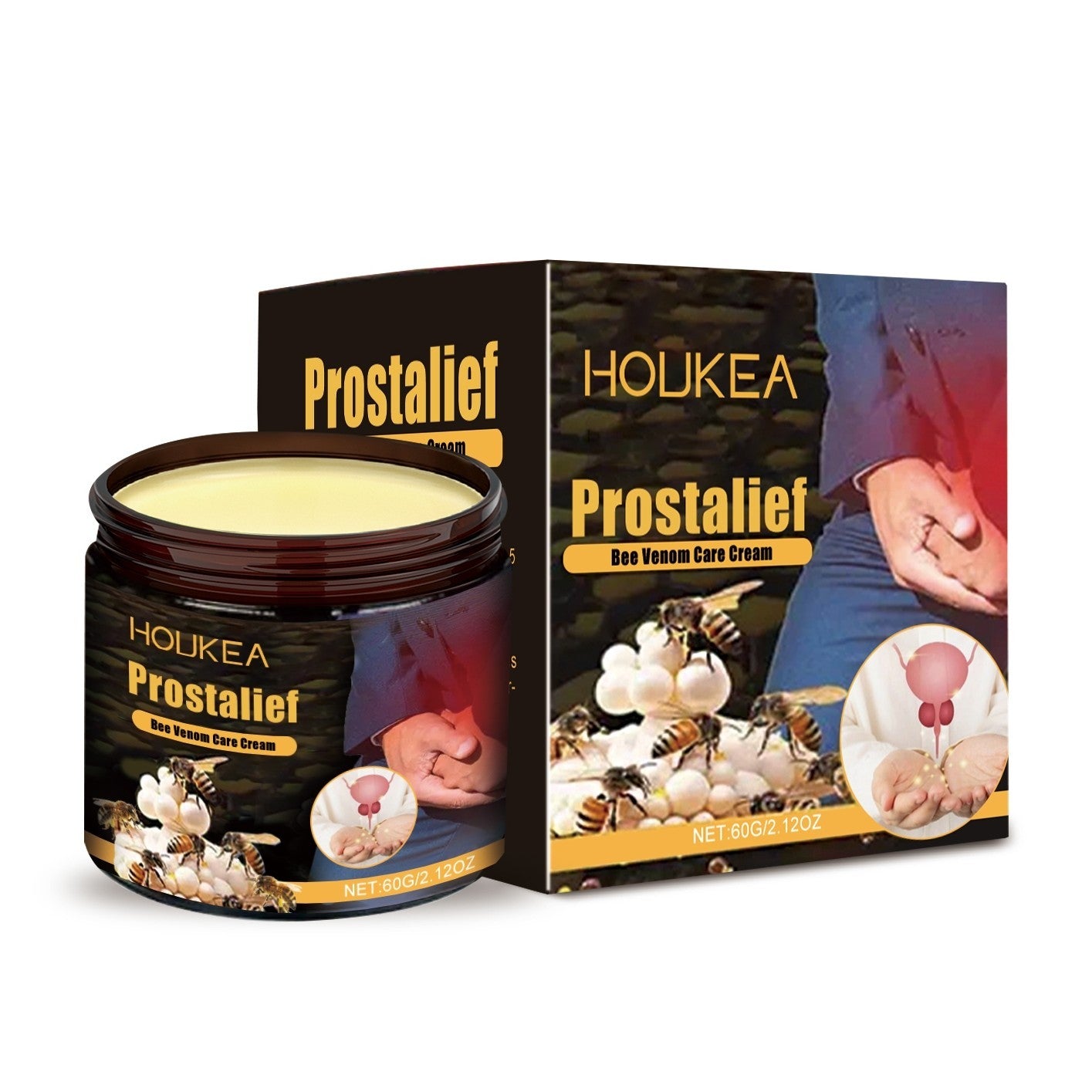 HOUKEA Prostalief Bee Venom Care Cream – Natural Formula for Prostate Health