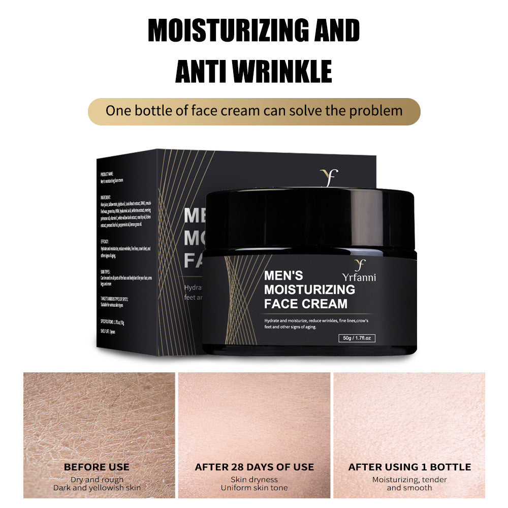 Men's Moisturizing Face Cream: Anti-Wrinkle, Hydrating & Refreshing with Hyaluronic Acid & Natural Extracts