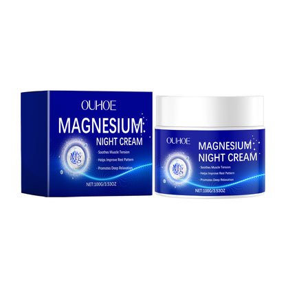 OUHOE Magnesium Night Cream 100ml - Nourishes skin cells, promoting a healthier skin structure.