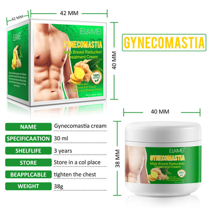 ELAIMEI Men's Gynecomastia Tightening Ginger Cream: Male Chest Fat Reduction & Firming Treatment (30ml)