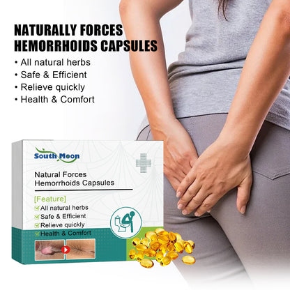 SOUTH MOON Herbal Hemorrhoid Relief Capsules – Fast-Acting Itch, Pain & Inflammation Support (7 Pcs)
