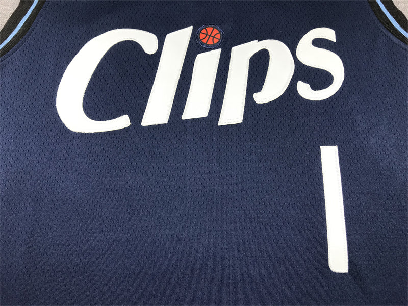 Los Angeles Clippers HARDEN #1  New City Navy Blue NBA Jerseys