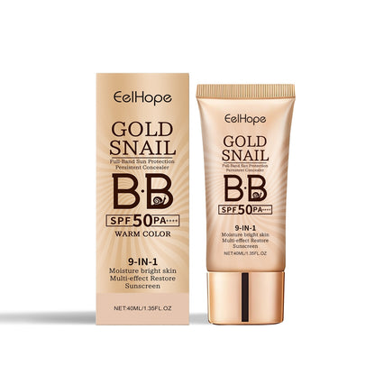 Gold Snail BB Cream Face Sunscreen Spf 50 Non-greasy Moisturizer Waterproof Skin UV Protection Refresh Sun Block Isolation Cream