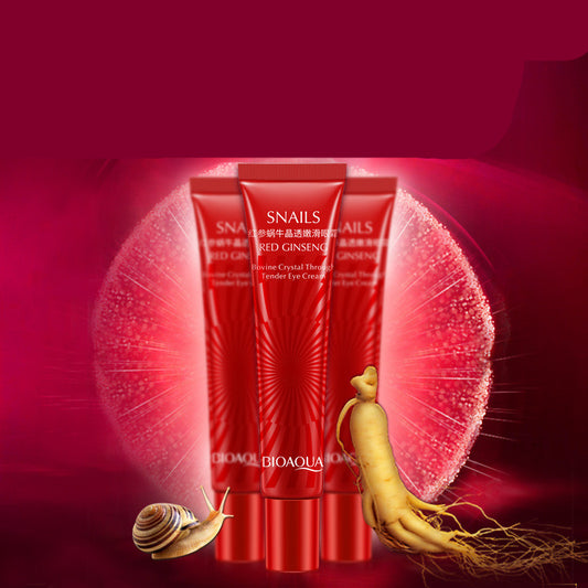 BIOAQUA Red Ginseng Snail Eye Cream – Anti-Aging, Wrinkle & Dark Spot Reducing Eye Serum (20g)- Buy 3, Pay For 2