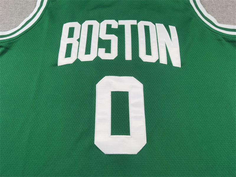 Boston CELTICS TATUM #0 White Top Quality Hot Pressing Green NBA Jersey
