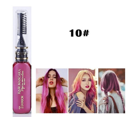 Temporary Hair Dye Mascara - 13 Colors Temporary Hair Dye Mascara Hair Dye Cream Non-toxic DIY Hair Dye Pen