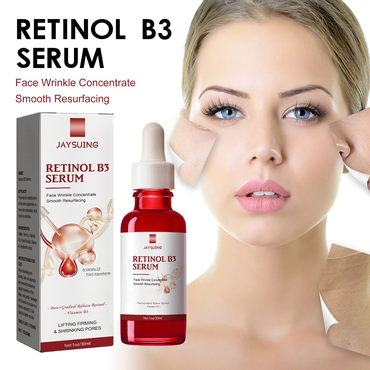 JAYSUNG Retinol Facial Essence – Hydrating & Wrinkle Fading Serum with Hyaluronic Acid (30ml) -  Korean Skin Care Products
