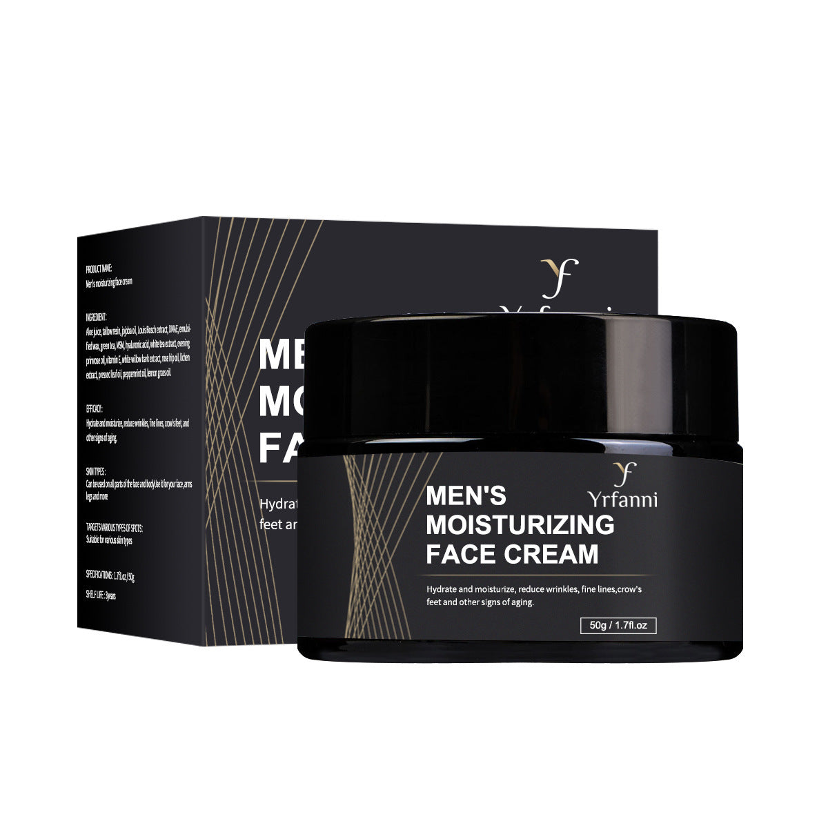Men's Moisturizing Face Cream: Anti-Wrinkle, Hydrating & Refreshing with Hyaluronic Acid & Natural Extracts