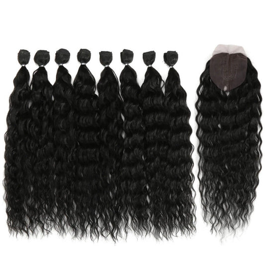 20'' Long Curly High-Temperature Fiber Wig – Synthetic Hair Extension for Women