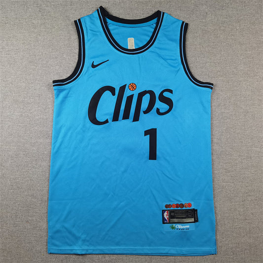 Clippers HARDEN #1 Blue City Edition NBA Jerseys