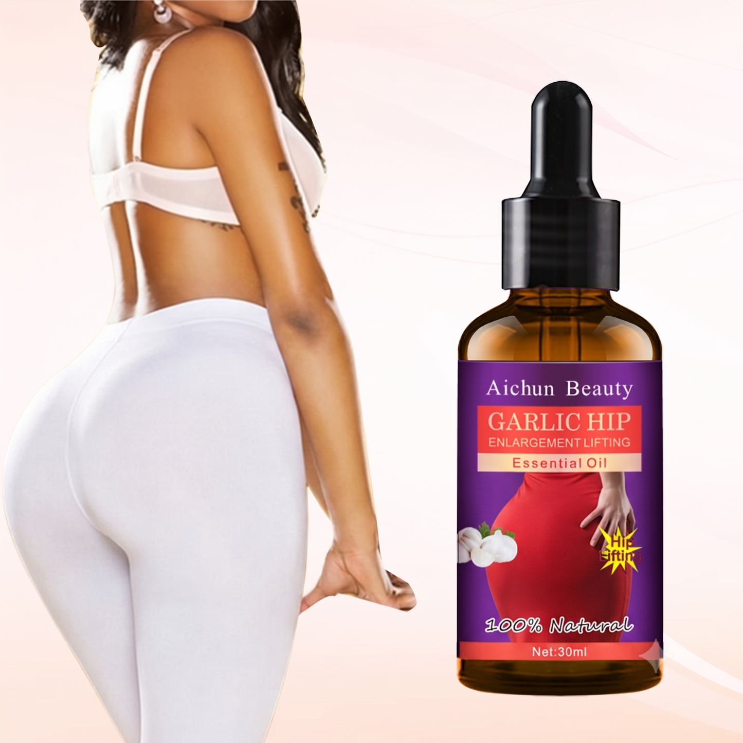AICHUN BEAUTY Kalça Kaldırıcı ve Sıkılaştırıcı Sarımsak Özlü Masaj Yağı - 30ml