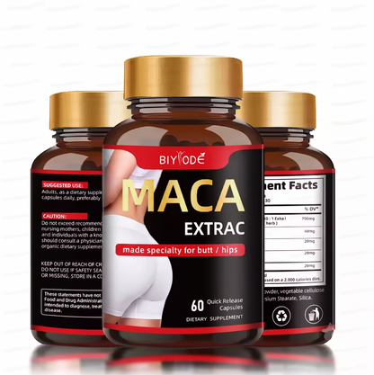 BIYODE Maca Extrac 3000mg Premium Capsules - Advanced Lower Body Sculpting, Booty Lifting & Ultimate Hip Firming Complex (60 Capsules)