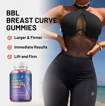 Daynee BBL Breast and Hip Curve Gummies - Premium Creatine Monohydrate & Botanical Active Blend for Lower Body Toning, Booty Plumping & Silhouette Sculpting (60 Vegan Gummies)