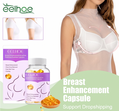 EELHOE Vitamin E-Activated Breast Firming & Lifting Essential Oil Capsules - Natural Bust Contouring, Elasticity Boosting & Sagging Defense Treatment (30pcs)