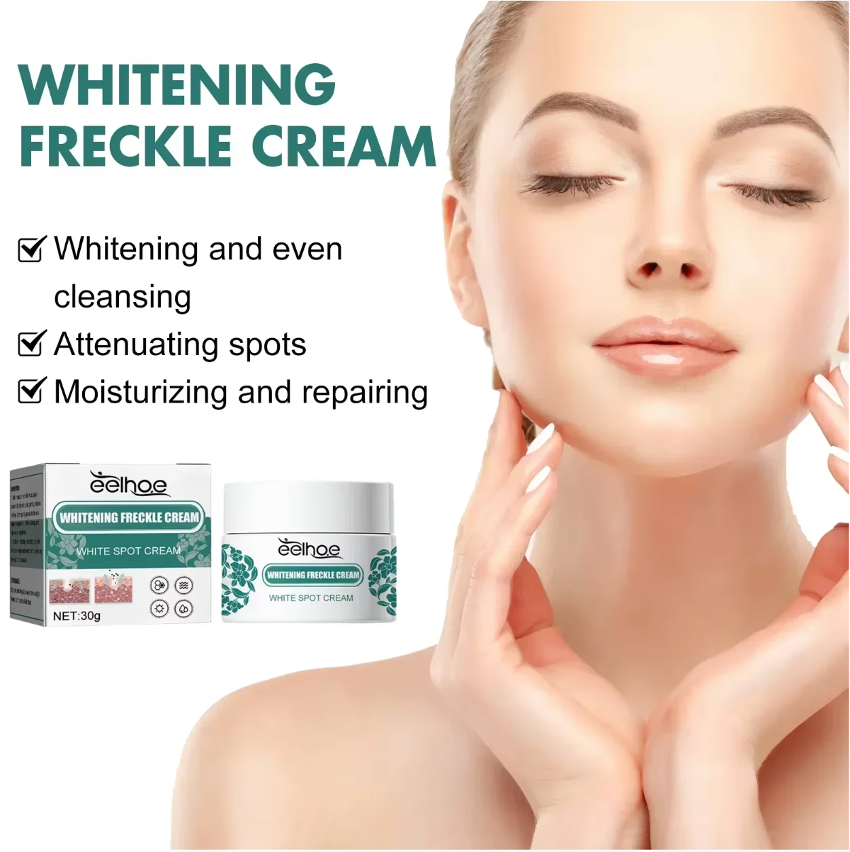 EELHOE Niacinamide Melasma Brightening Cream - Melanin Reducer, Brightening Dark Spot Remover, Freckle Remover, Firming, Fine Line Reducer, Chloasma Face Care - Firming & Anti-Aging Face