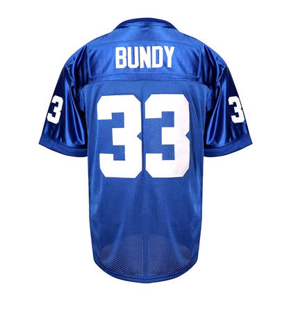 POLK HIGH #33 BUNDY Football Jersey - Married with Children TV Series, Stitched Blue Jersey