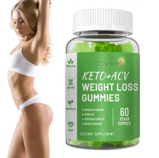 Daynee KETO + ACV Fat Burning Gummies – Vegan Weight Loss & Body Sculpting Supplement with Green Tea & Garcinia (Delicious Berry Flavor)