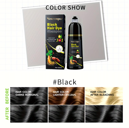 NEWVENPER Coloring in Minutes Natural and Long Lasting Color Hair Dye Shampoo for Men and Women 500ML/14.9 Fl.Oz