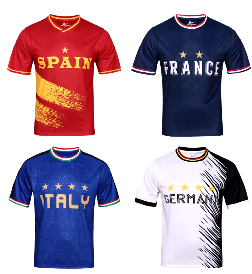 Top 24 of the European Football Soccer Jersey -  Romania, Poland, Austria, Czech, Croatia, Denmark, Turkey, Hungary...