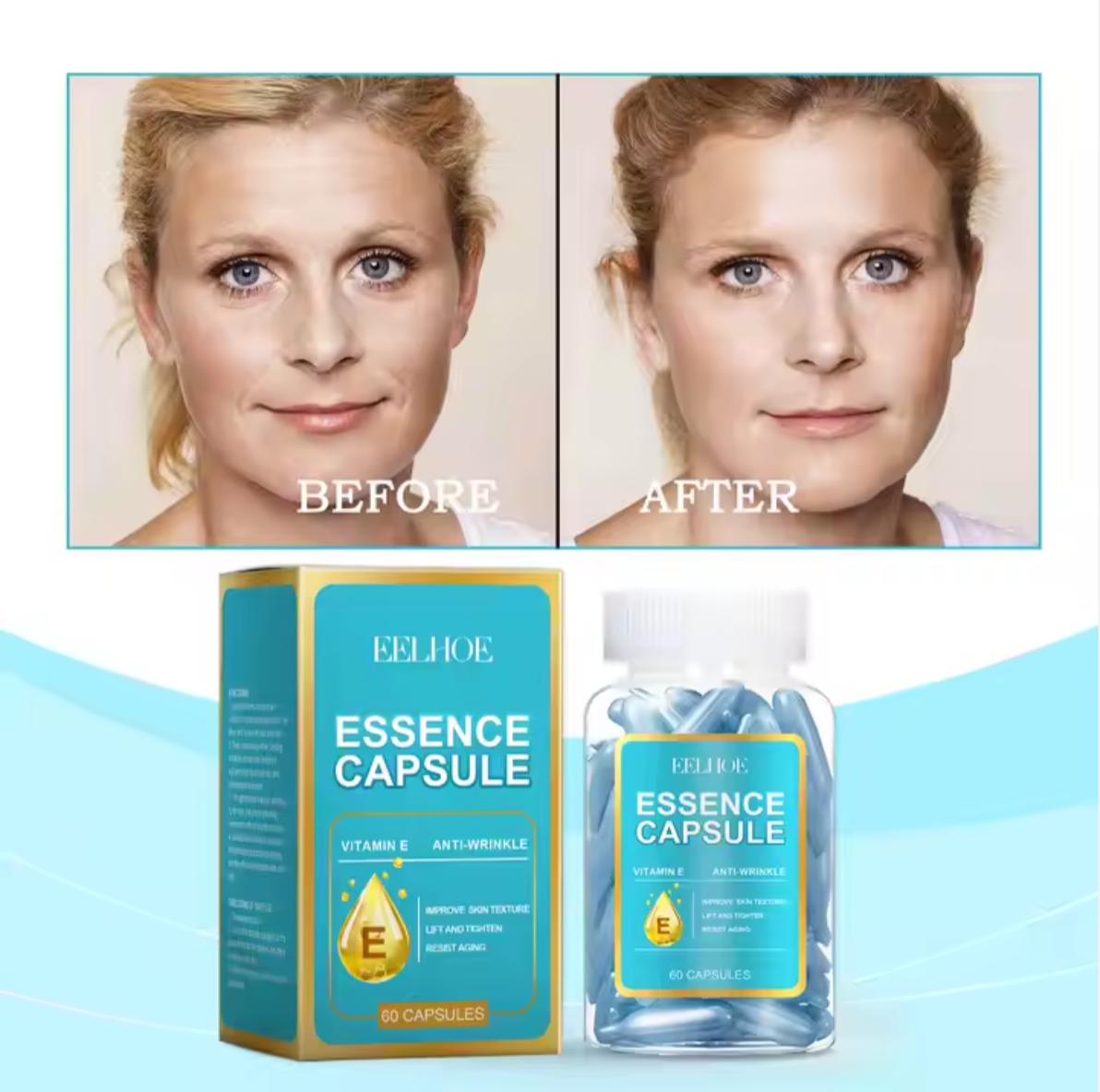 EELHOE Facial Anti Aging Capsules Serum - Special Formula for Radiant and Youthful Skin!