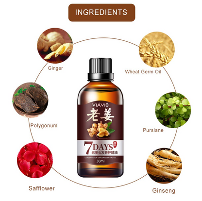 DAGEDA New Ginger Hair Growth Oil Essence, Stops Hair Loss, Dense Thicken Hair, Balding Supports Healthy Hair Growth for Women & Men-30ml - Buy 3 Pay For 2