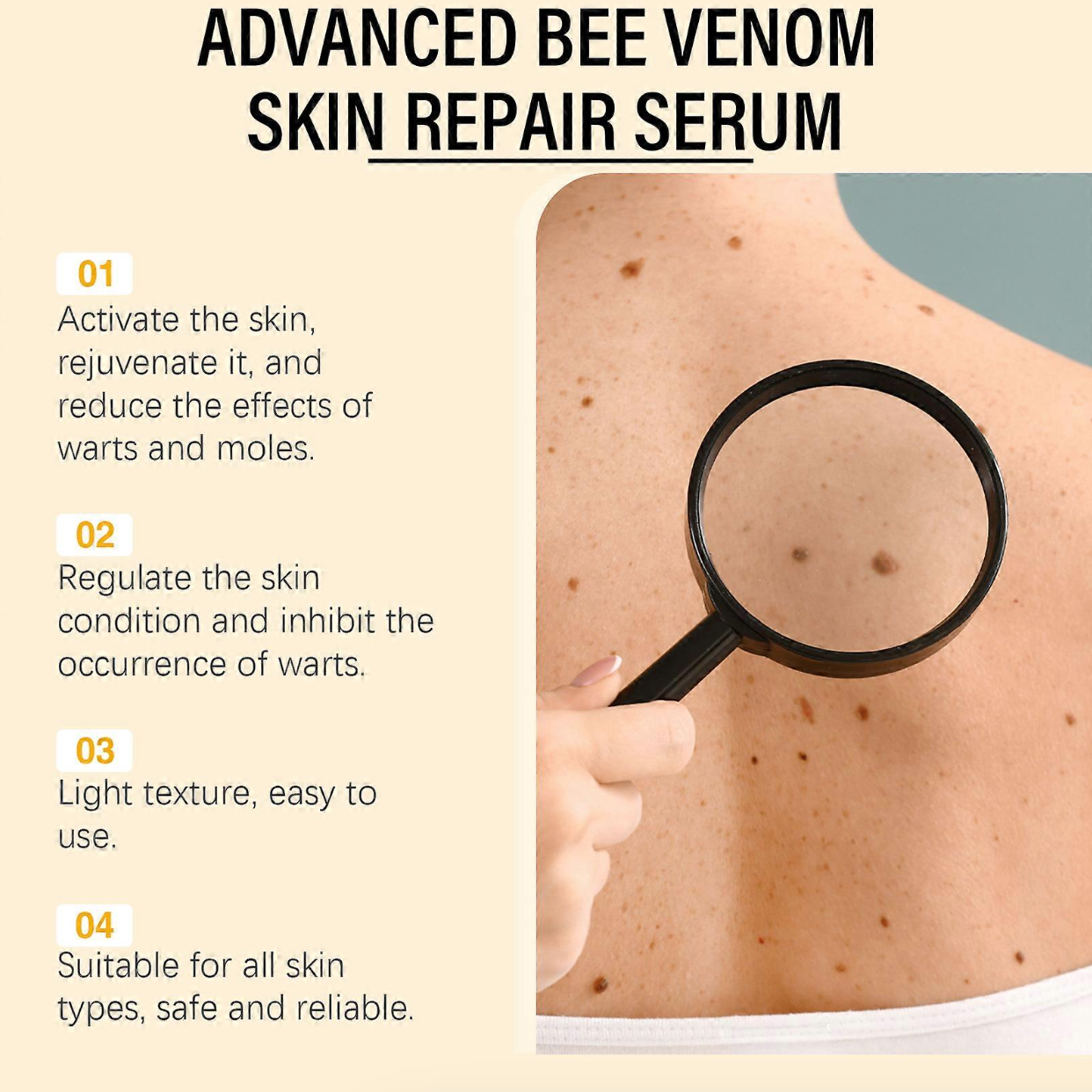 HOLIKEA Advanced Bee Venom Skin Repair Serum – Anti-Wart, Anti-Mole & Rejuvenating Formula