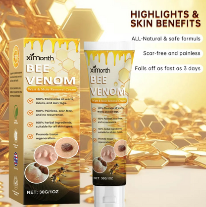 XIMONTH Bee Venom Wart & Mole Removal Cream – Herbal, Painless, Scar-Free Skin Tag Remover