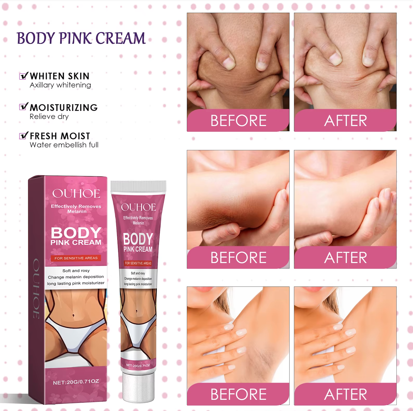 Skin Whitening Cream for Private Areas and Bikini Line – OUHOE Body Pink Cream