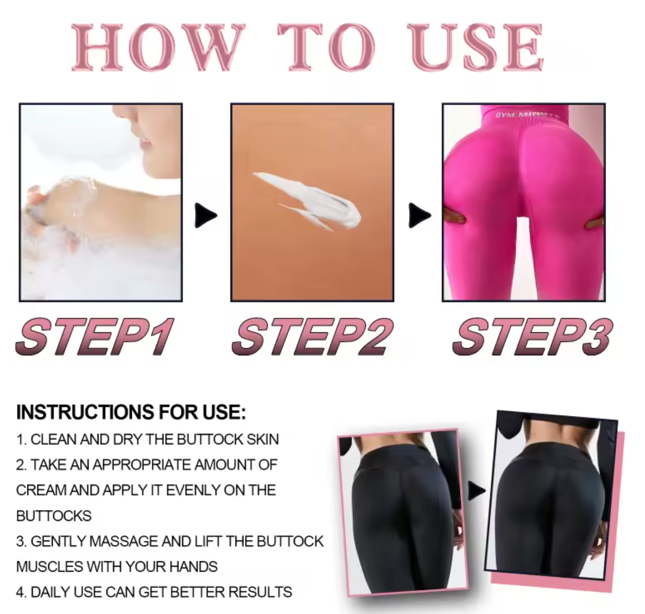 EELHOE Buttock Plumping Cream Buttock Massage Firming Skin Plumping & Lifting Peach Buttocks & Buttocks Care Cream - 40g