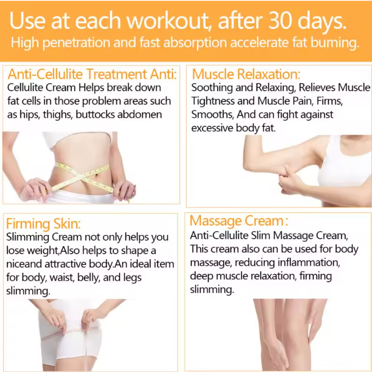MELAO Slimming & Cellulite Firming Cream – Natural Body Contouring & Fat Burning Lotion