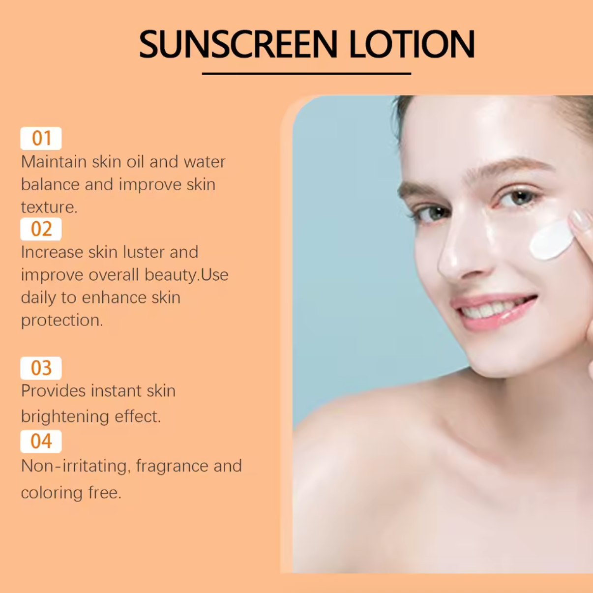 EELHOE Sunscreen Lotion SPF 60+ PA+++ - Refreshing Sunscreen Moisturizing Breathable Facial