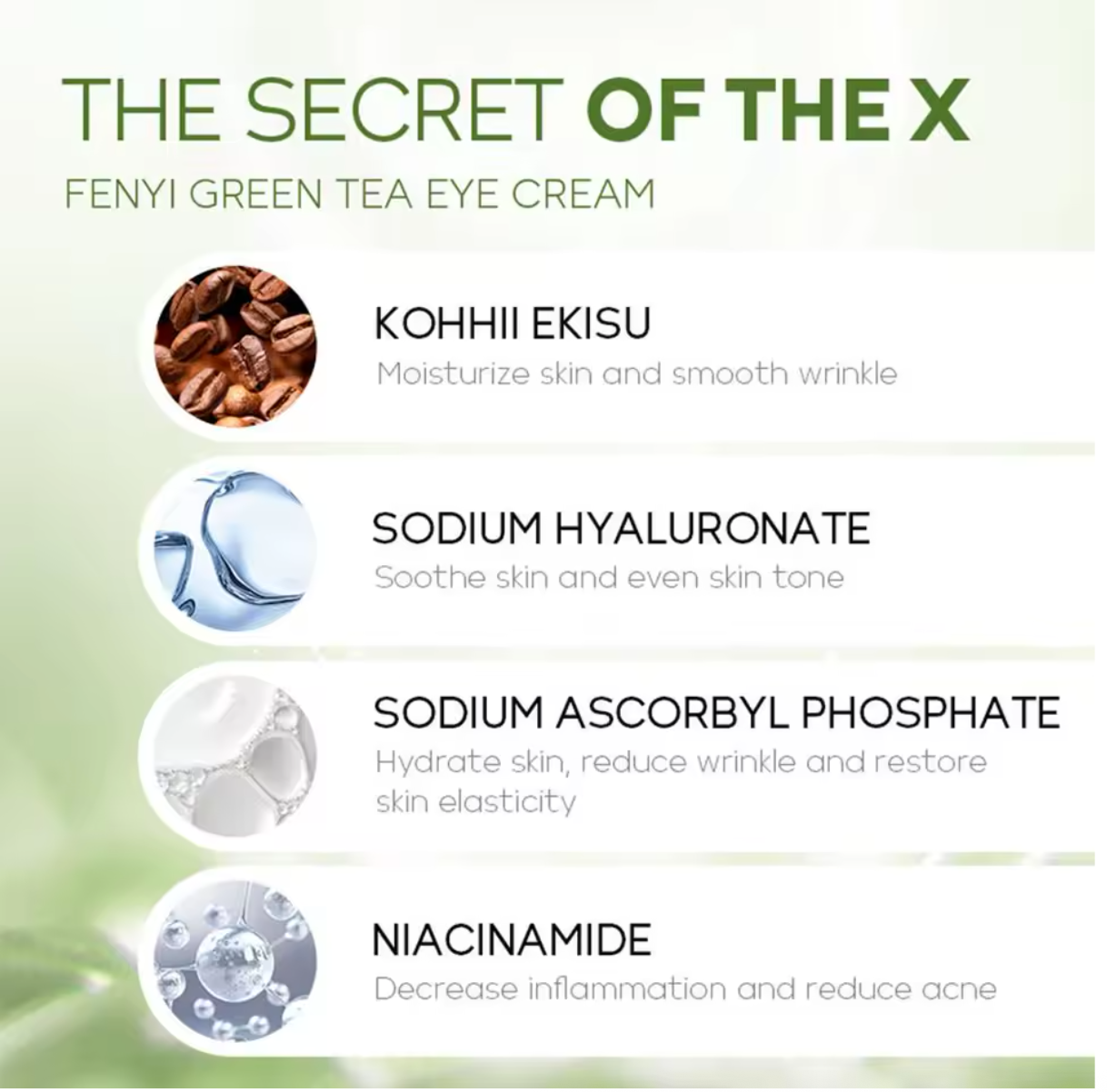 FENYI Korean Cosmetics Anti-Wrinkle Green Tea Eye Cream