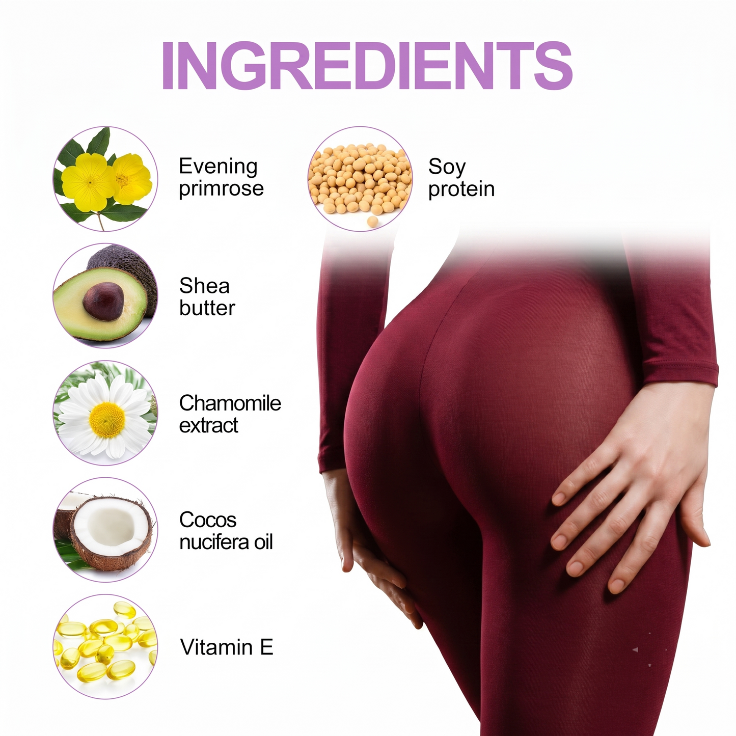 Elaimei Premium Butt Enhancement Cream - Advanced Collagen Booster, Lower Body Plumping & Ultimate Hip Firming Treatment (80g)