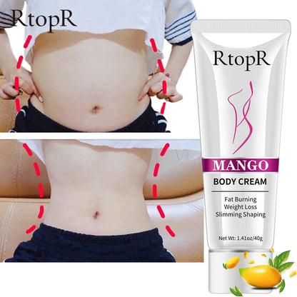 RtopR Mango Slimming & Body Tightening Cream – Targeted Fat Reduction for Abs, Thighs & Arms (No Diet/Surgery Needed)