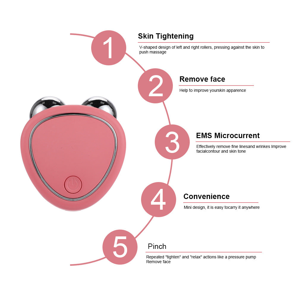 GUARD WIND Premium Microcurrent Facial Roller - V-Shaped Double Massage Roller for Face & Neck Lifting, Skin Tightening & Anti-Aging (Rechargeable)
