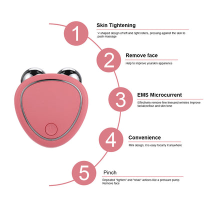 GUARD WIND Premium Microcurrent Facial Roller - V-Shaped Double Massage Roller for Face & Neck Lifting, Skin Tightening & Anti-Aging (Rechargeable)