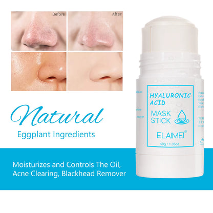 ELEIMEI Eggplant, Hyaluronic Acid, Green Tea, Strawberry, Vitamin C, Coffee Infused Moisturizing and Oil-Control Face Cleansing Mask